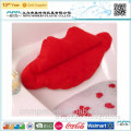 Inflatable Lip Design Flocked Bath Pillow